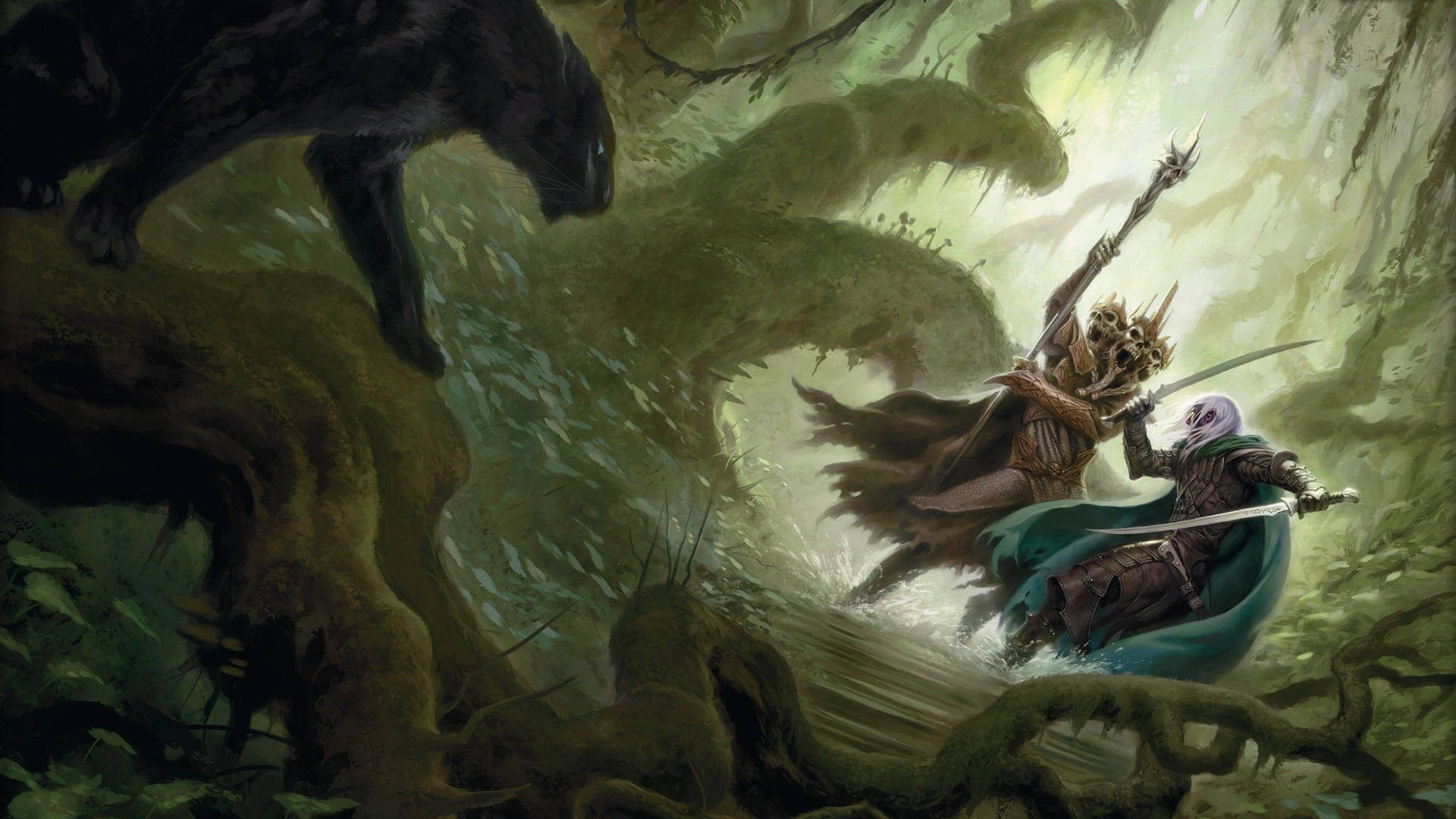 Dungeons And Dragons Enchanted Forest Battle Wallpaper