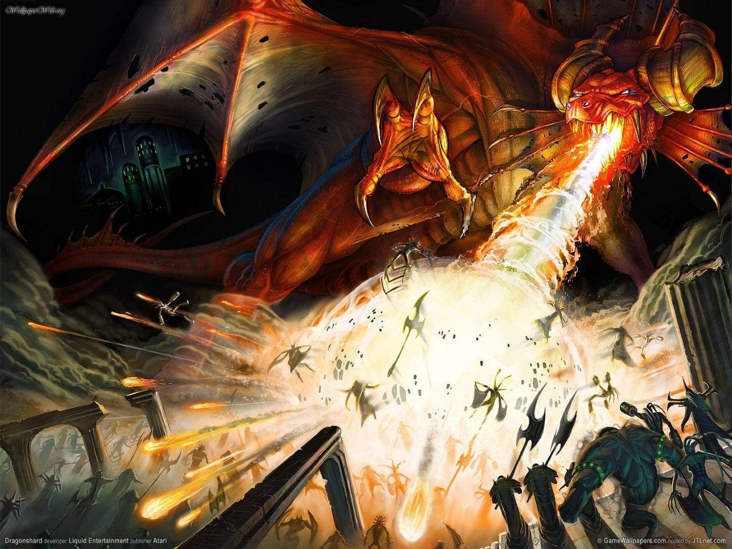 Dungeons And Dragons Red Dragon On Fire Wallpaper