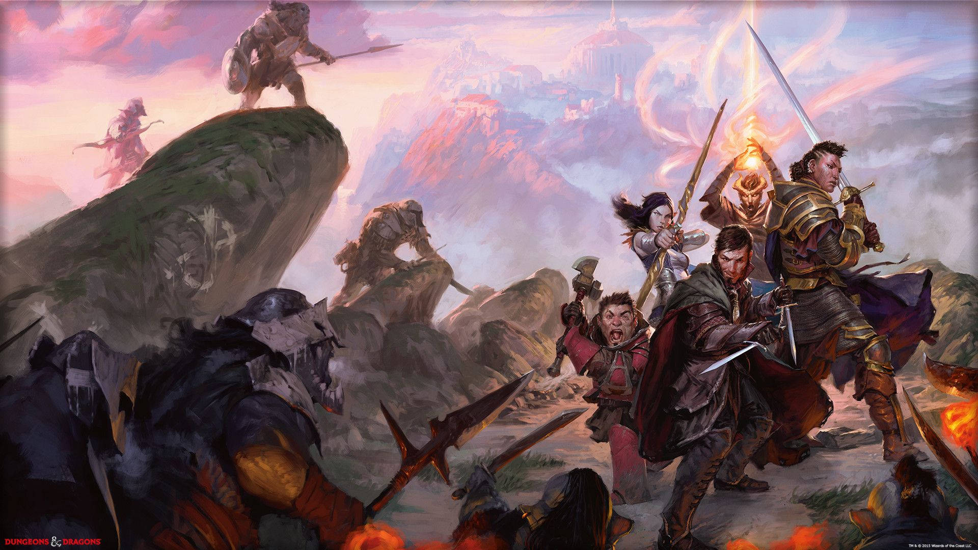 Dungeons And Dragons Warriors Vs Monsters Wallpaper