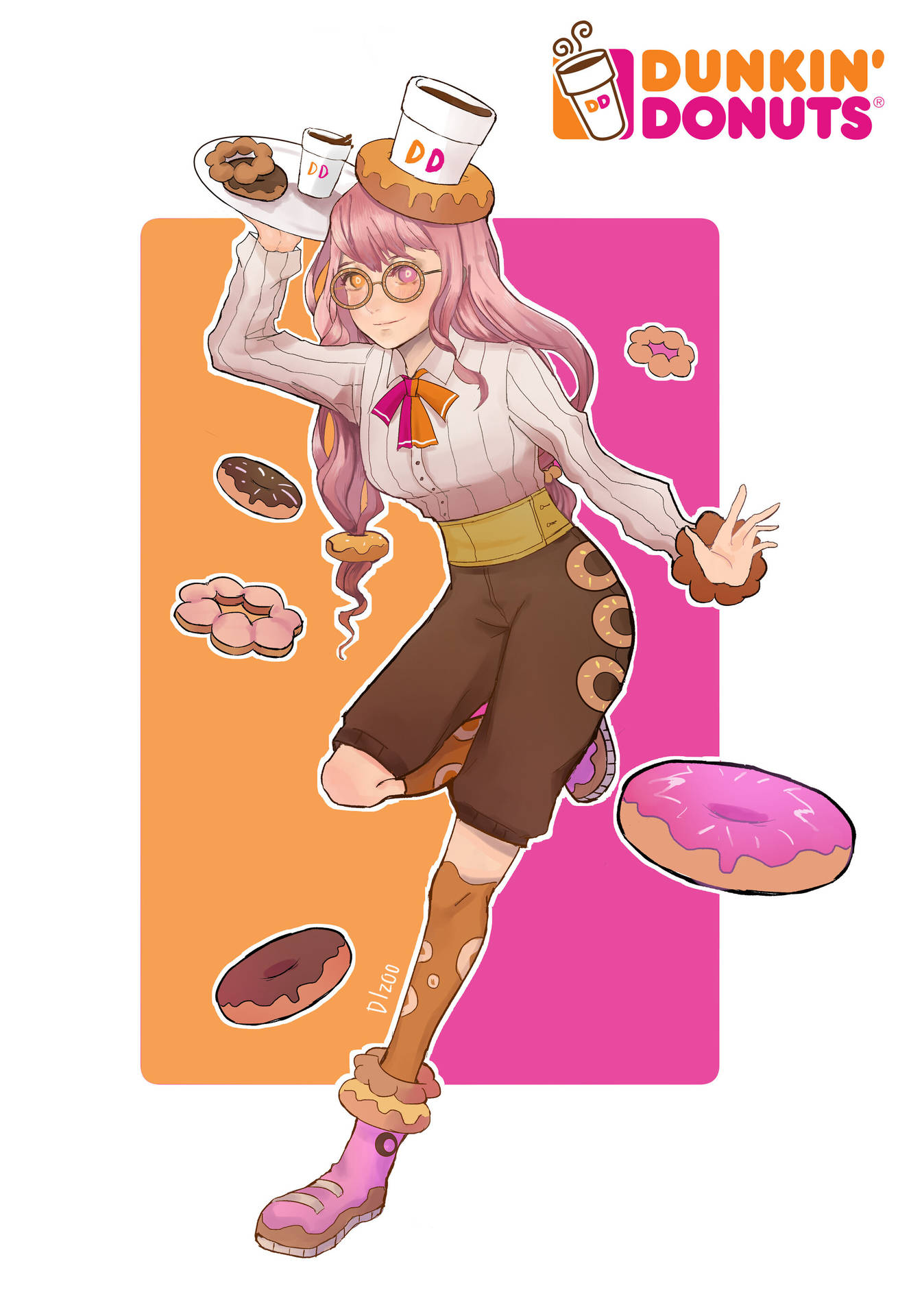 Dunkin Donuts Anime Art Wallpaper