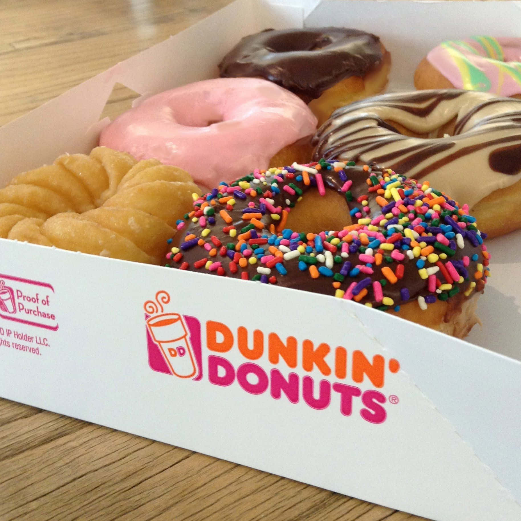 Enjoy your favorite Dunkin Donuts beverage and snack!