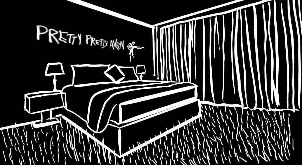 Duplicitous Graphic Black And White Bedroom Wallpaper