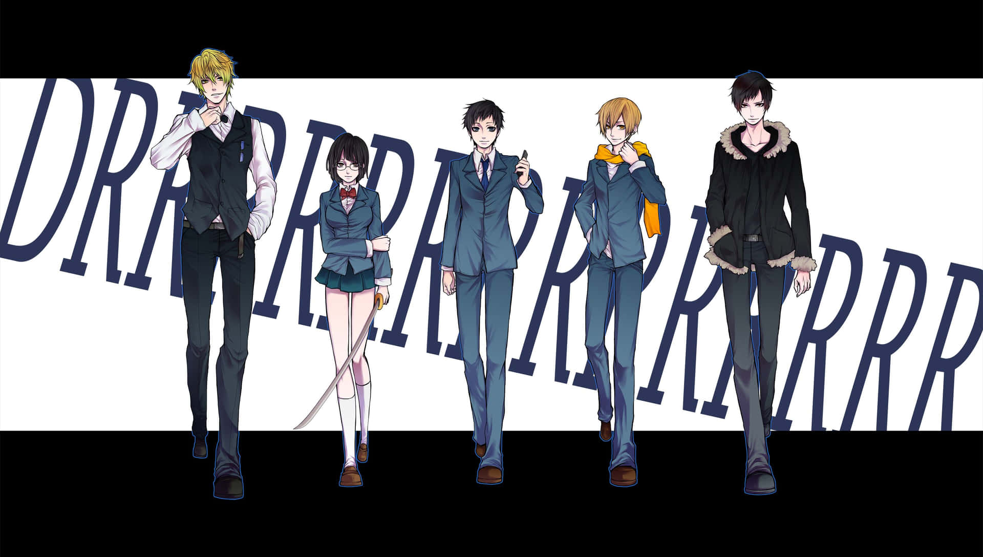 Fondode Pantalla De Los Personajes De La Serie De Anime Cargada De Acción Durarara! Fondo de pantalla