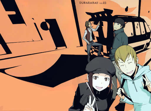 Durarara Personages Helikopter Scène Achtergrond