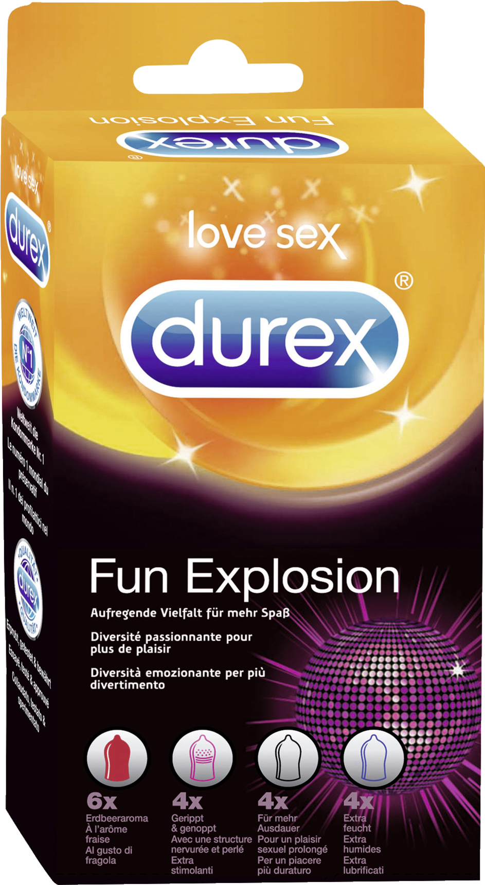 Durex Fun Explosion Condoms Packaging PNG