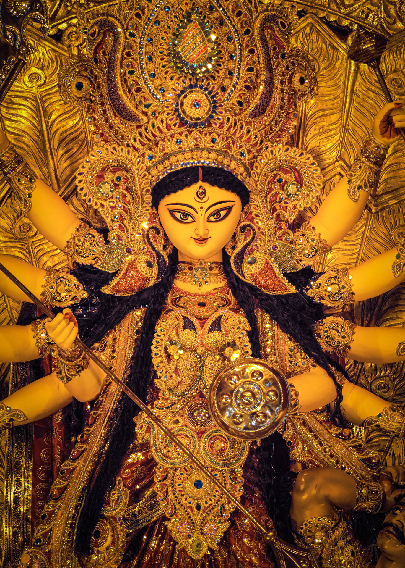 Estatuillade La Diosa Durga Fondo de pantalla