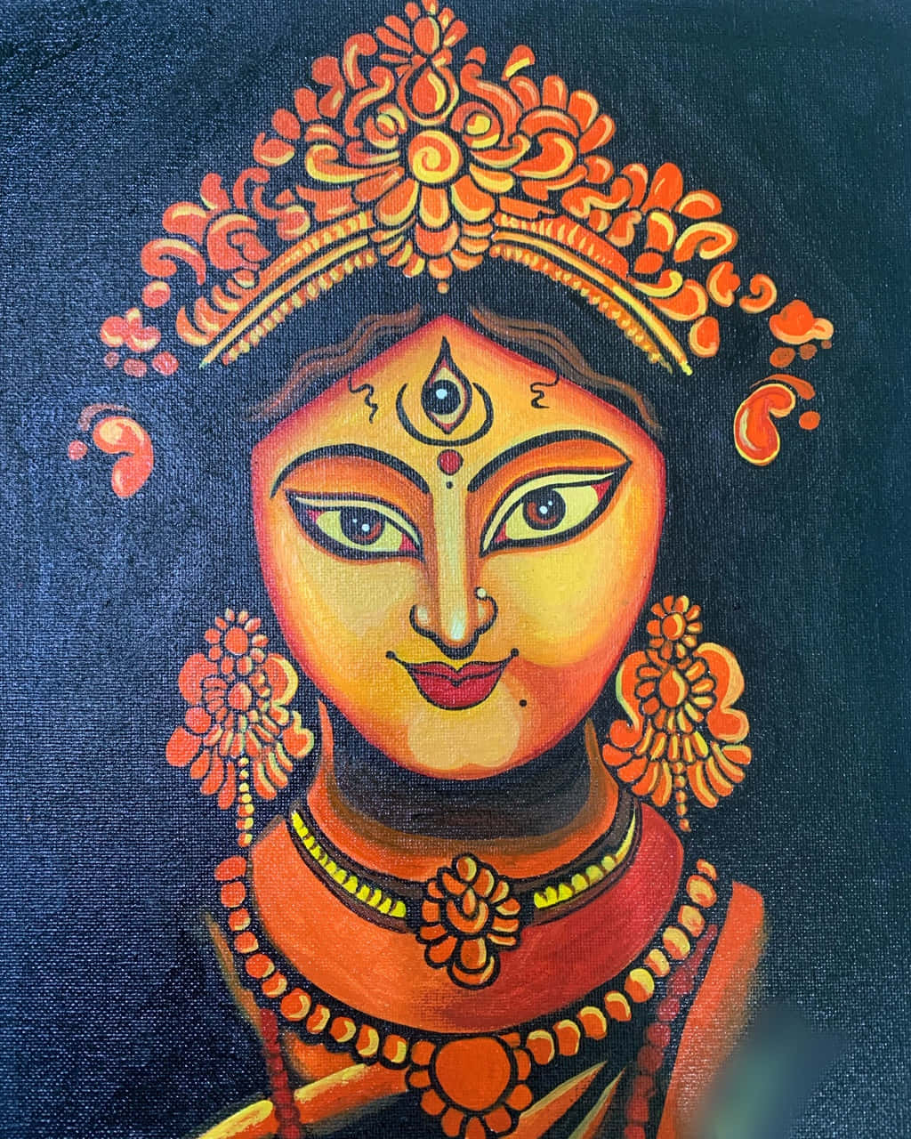 Goddess Durga Maa Painted Picture