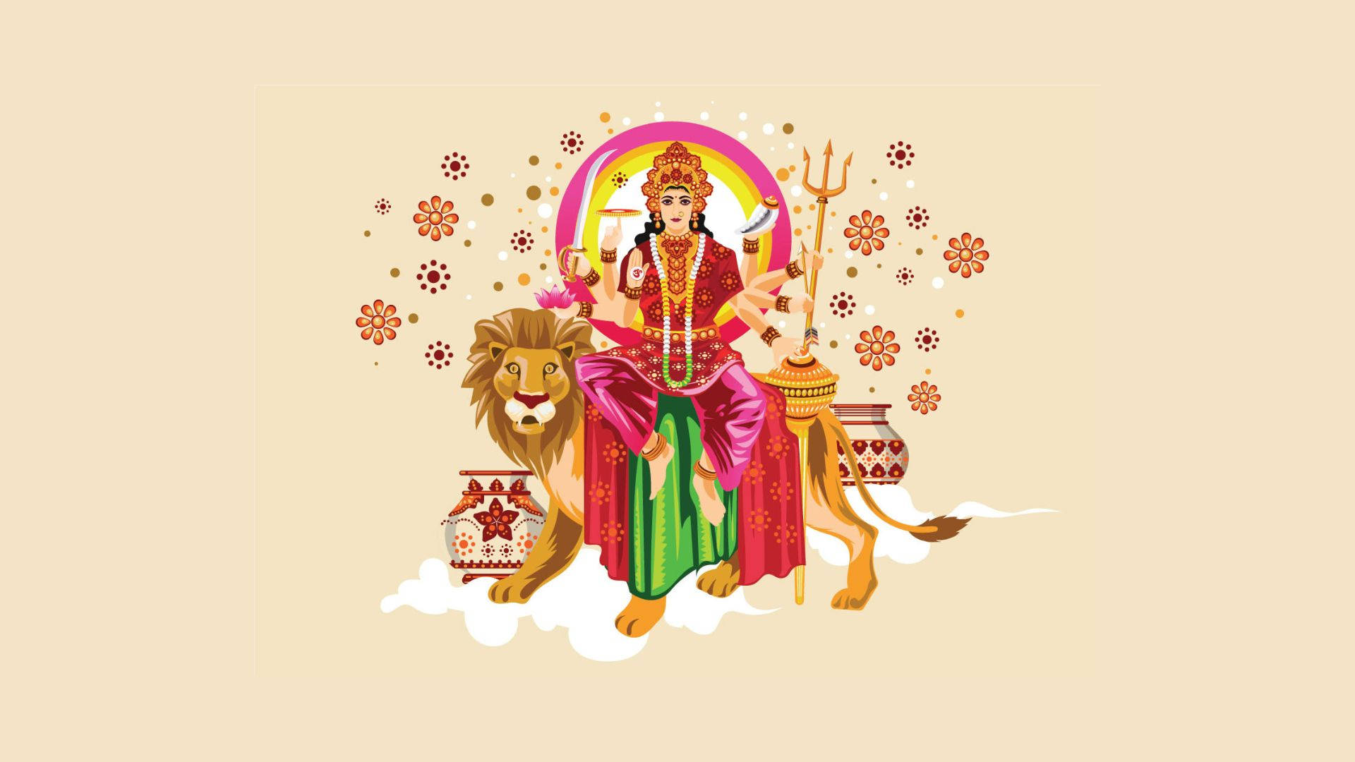 Durga Mata Hd 1920 X 1080 Papel de Parede