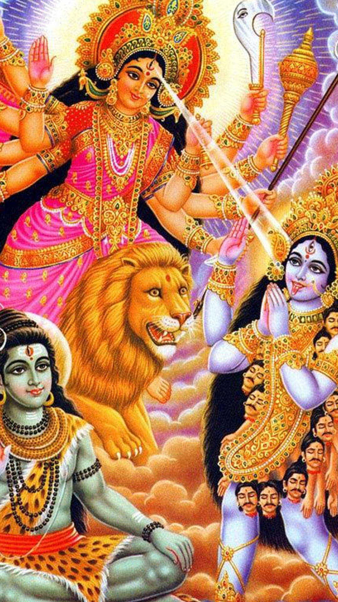Durga Mata HD Givning Kraft Wallpapers Wallpaper