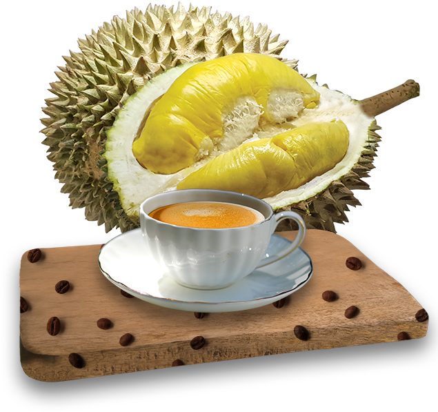 Durian Fruitand Coffee Cup PNG