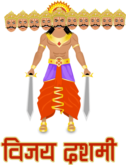 Dussehra Festival Ravana Effigy Illustration PNG