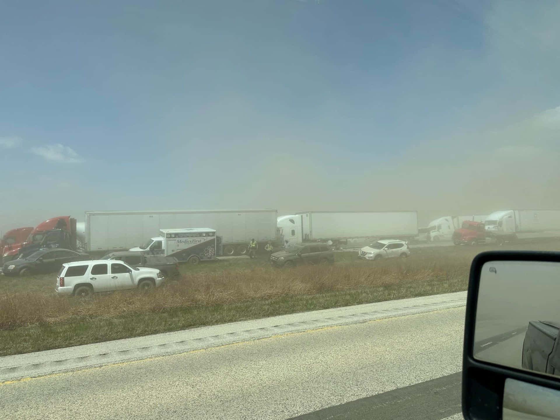 Dust Storm Highway Collision Wallpaper