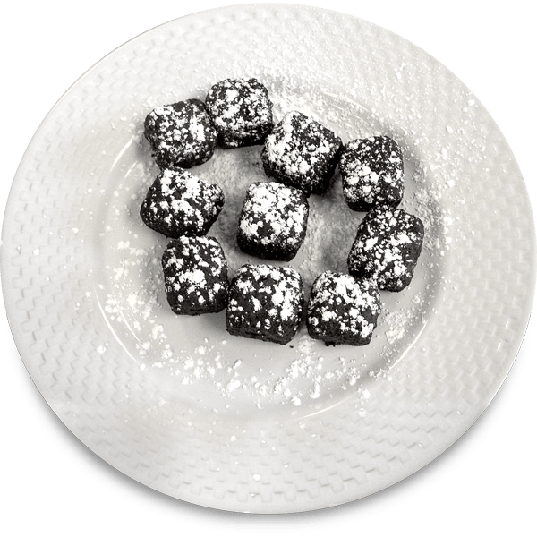 Dusted Chocolate Brownie Bites PNG