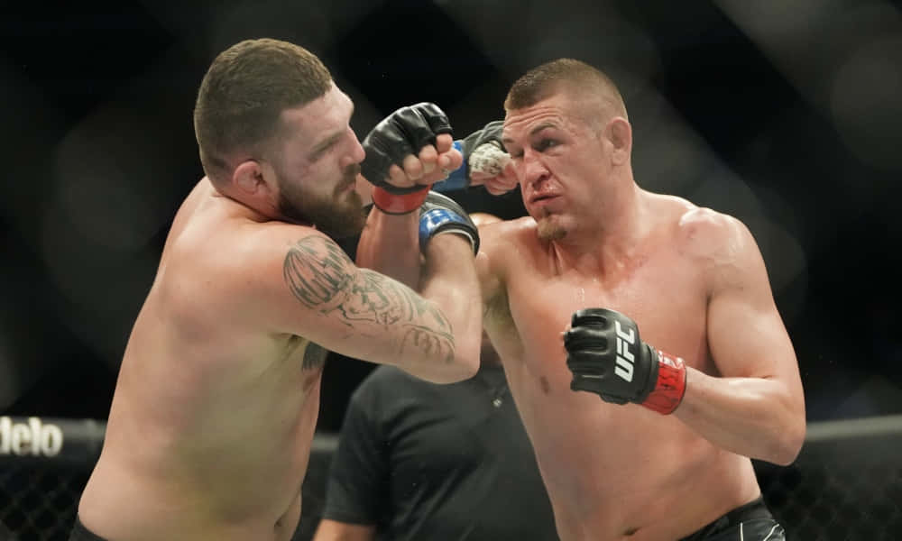 Dustin Jacoby Getting Punched By Michal Oleksiejczuk Wallpaper
