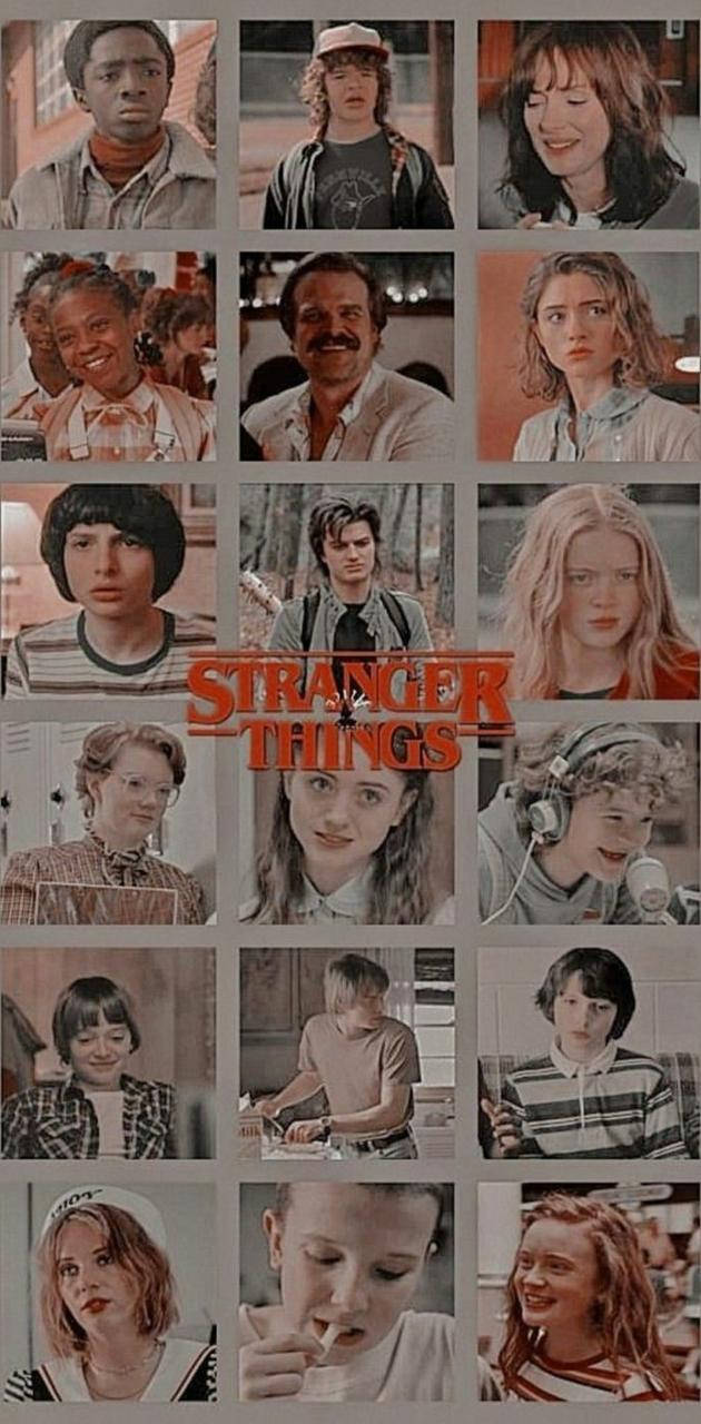 Strangerthings Charaktere Collage Wallpaper