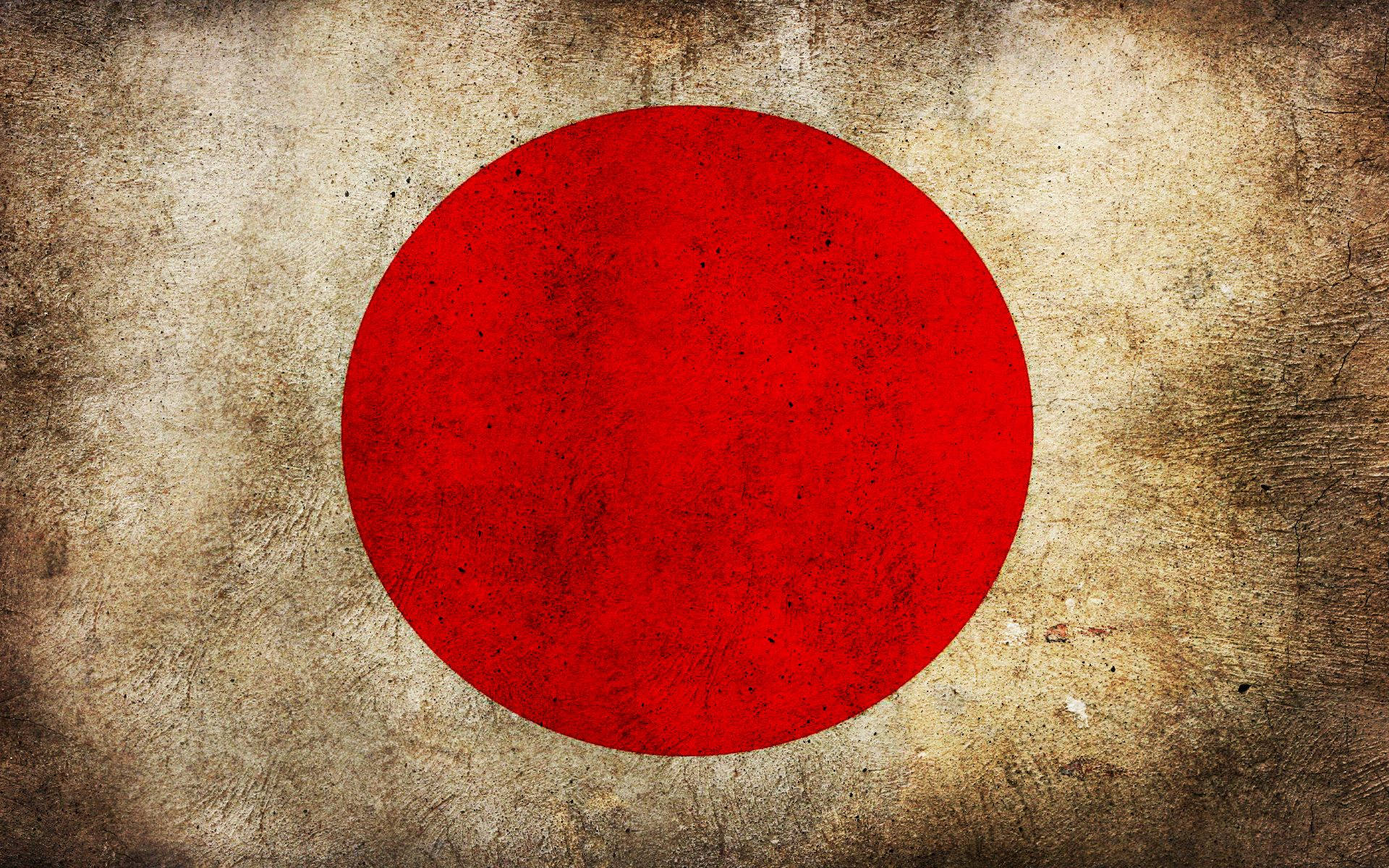 Fotoempoeirada De Uma Bandeira Do Japão. Papel de Parede