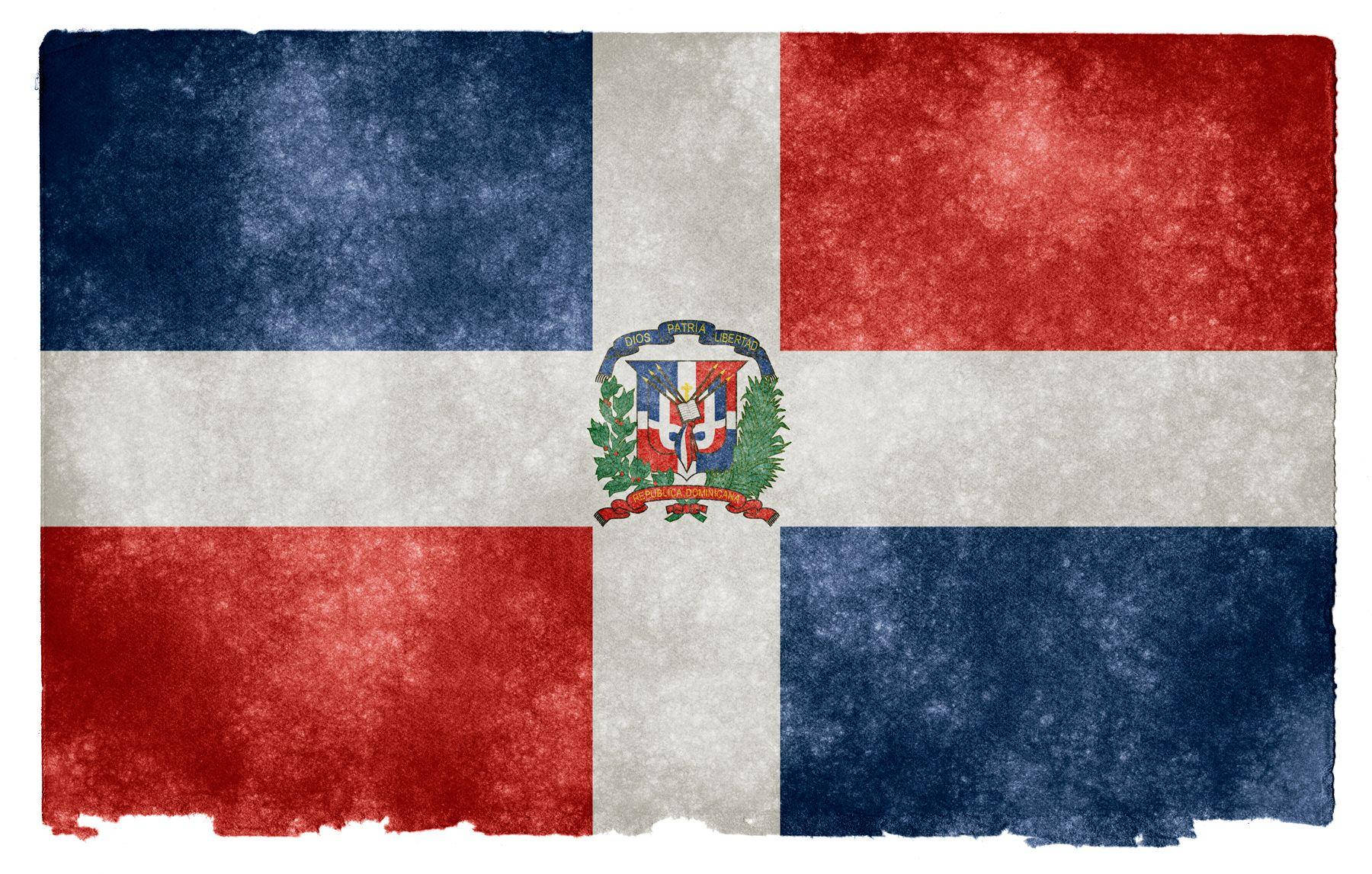 Dusty Vintage Dominican Republic Flag Picture