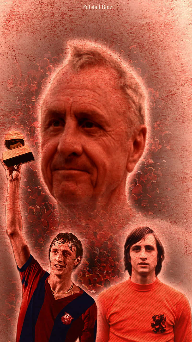 Portræt Tapet af danske fodboldspiller Johan Cruyff Wallpaper