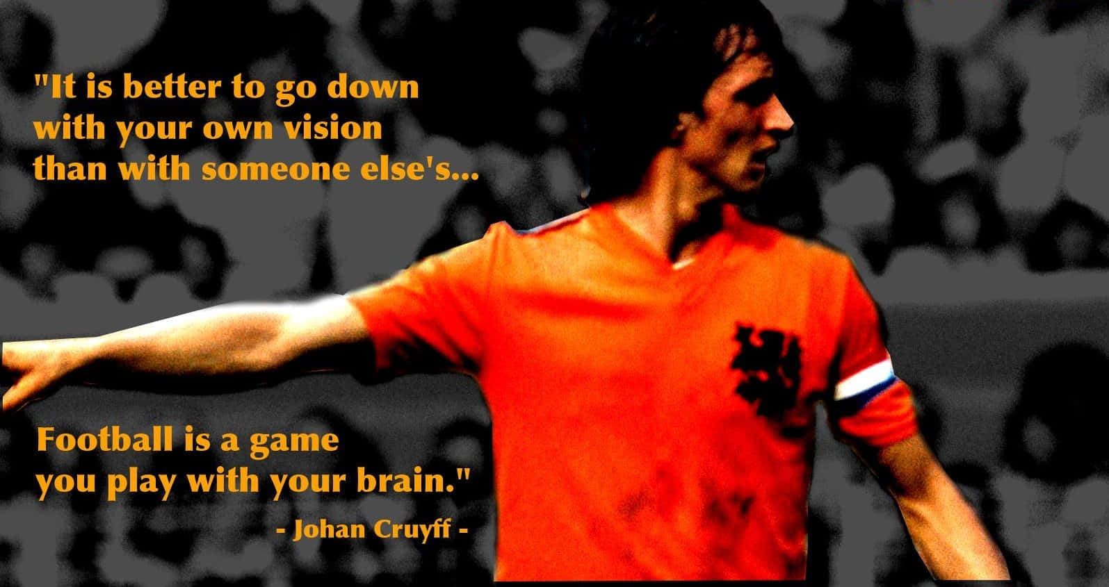 Citazionidel Calciatore Olandese Johan Cruyff. Sfondo