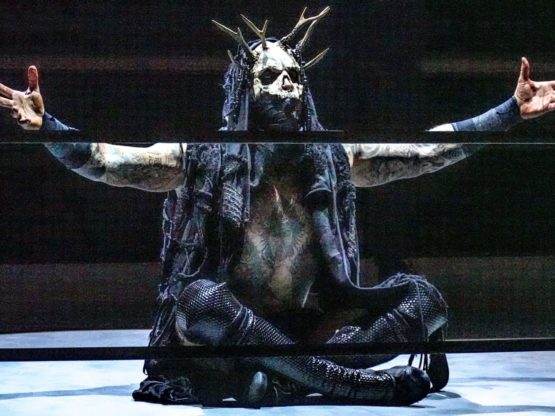 Dutch Wrestler Malakai Black Debut Match Horned Outfit Picture