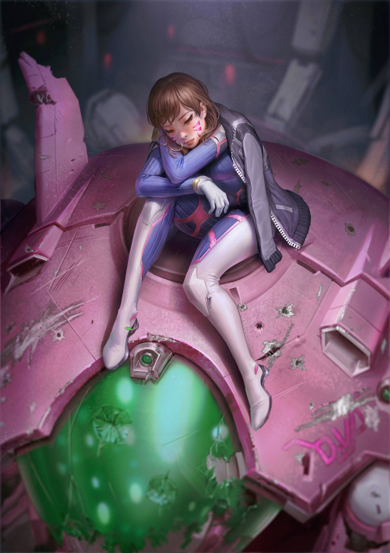 "Dva taking control of the battlefield in her cutting-edge mech suit!" Wallpaper