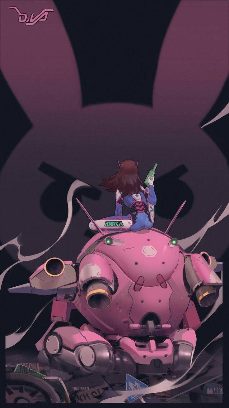Dva hops in her mech suit to take on her enemies Wallpaper