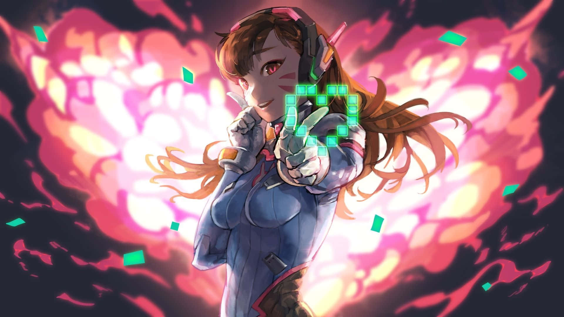 "Take the fight to the next level with Dva from Overwatch!" Wallpaper
