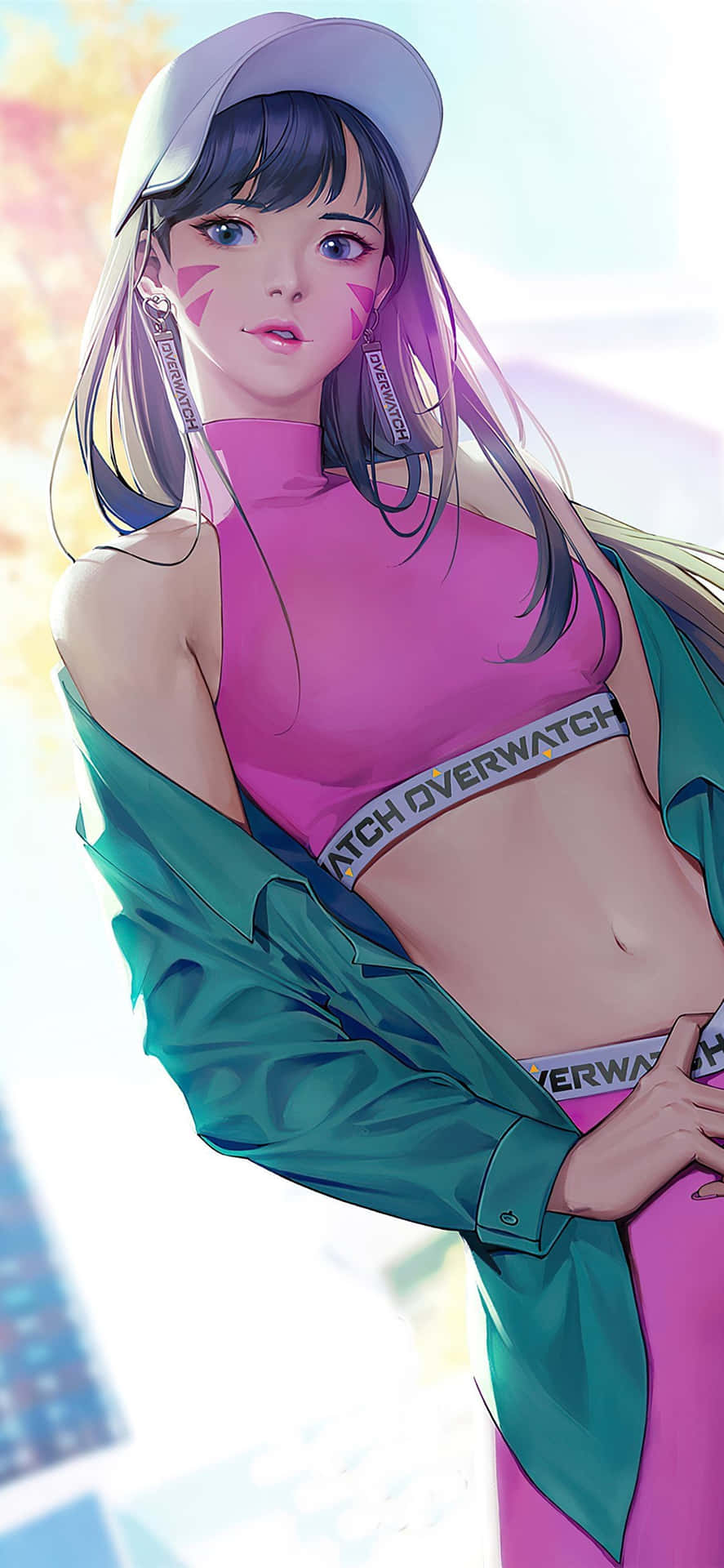 Sexy Dva Wearing Overwatch Sports Outfit Wallpaper