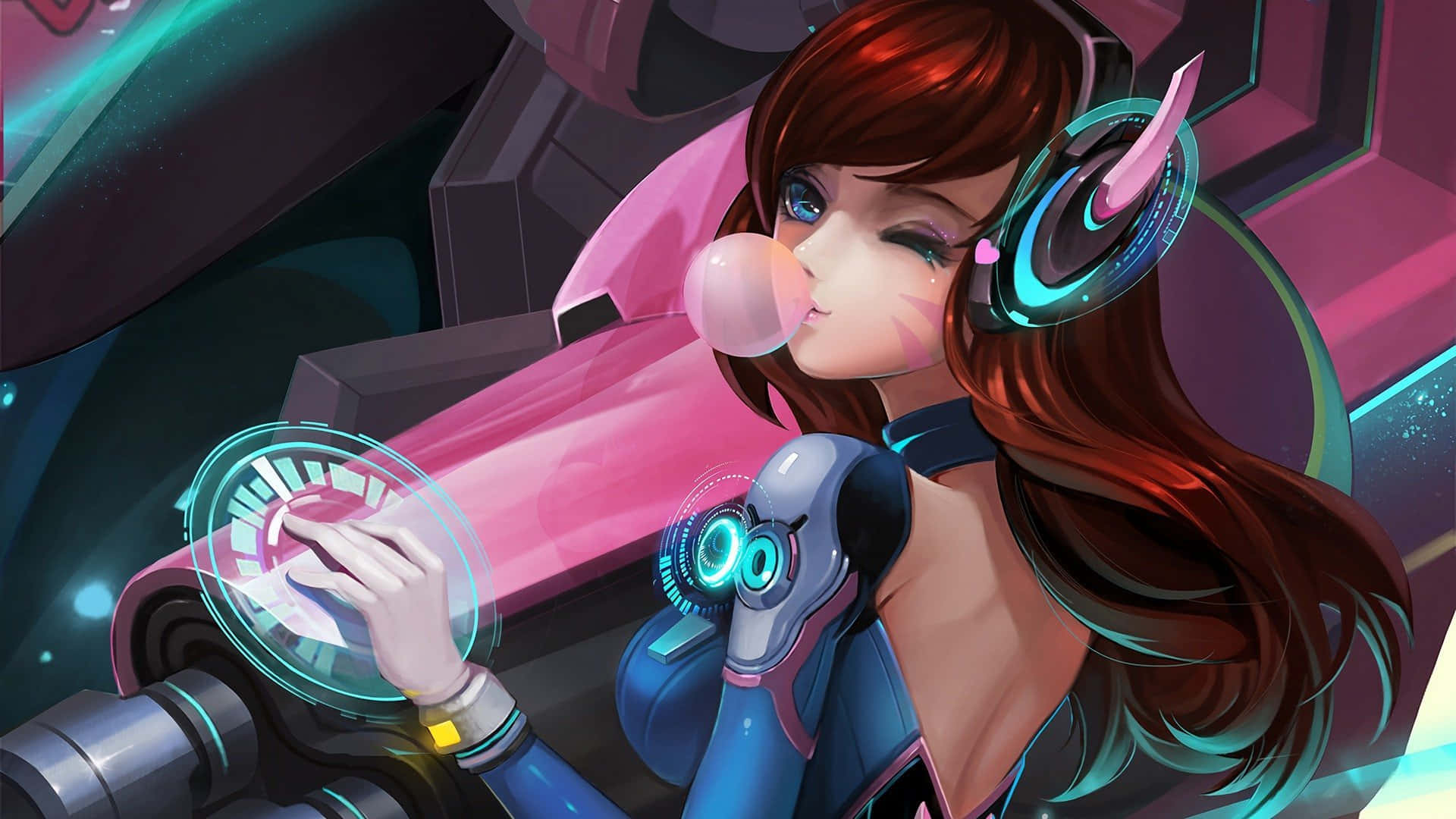 Unleash the power of D.Va, the tank-busting champion of Overwatch Wallpaper