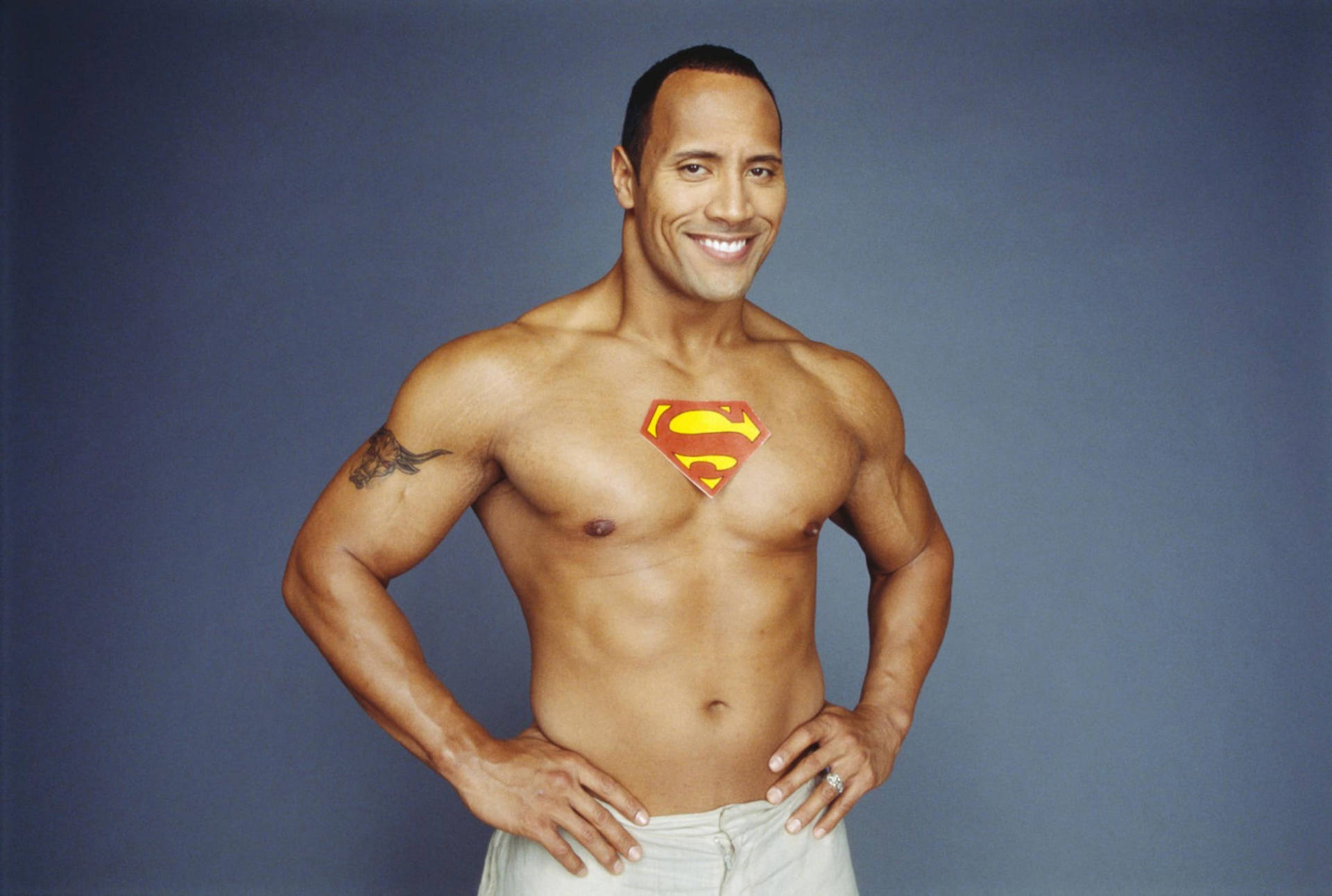 Dwayne Johnson Superman Body Background