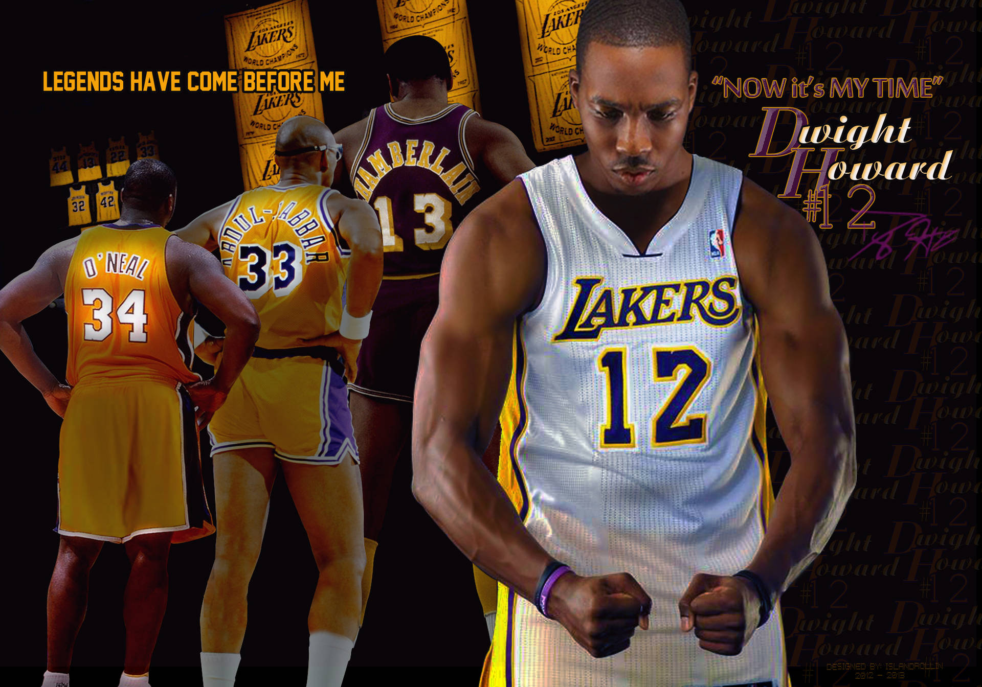 Dwight Howard Shaquille O'Neal Wilt Chamberlain Lakers Legend Wallpaper