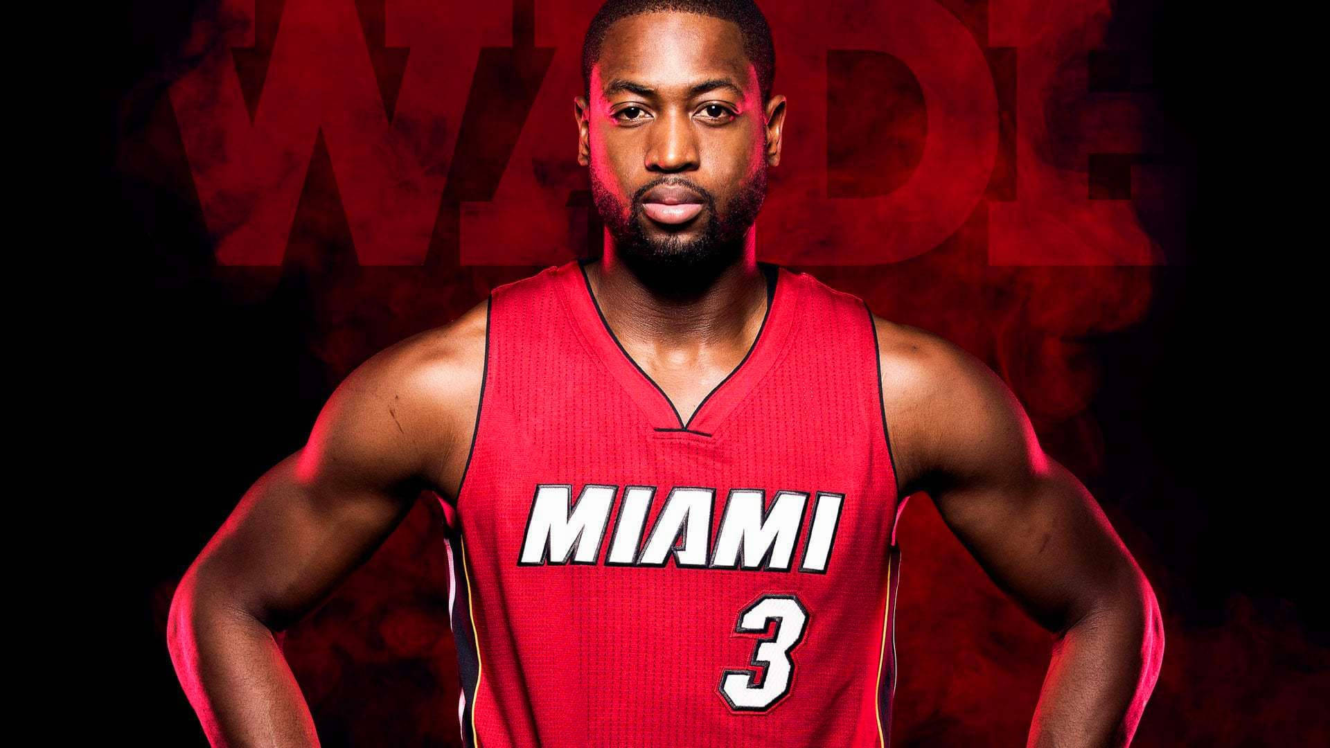 Dwyane Wade Miami Heat Red Jersey Wallpaper