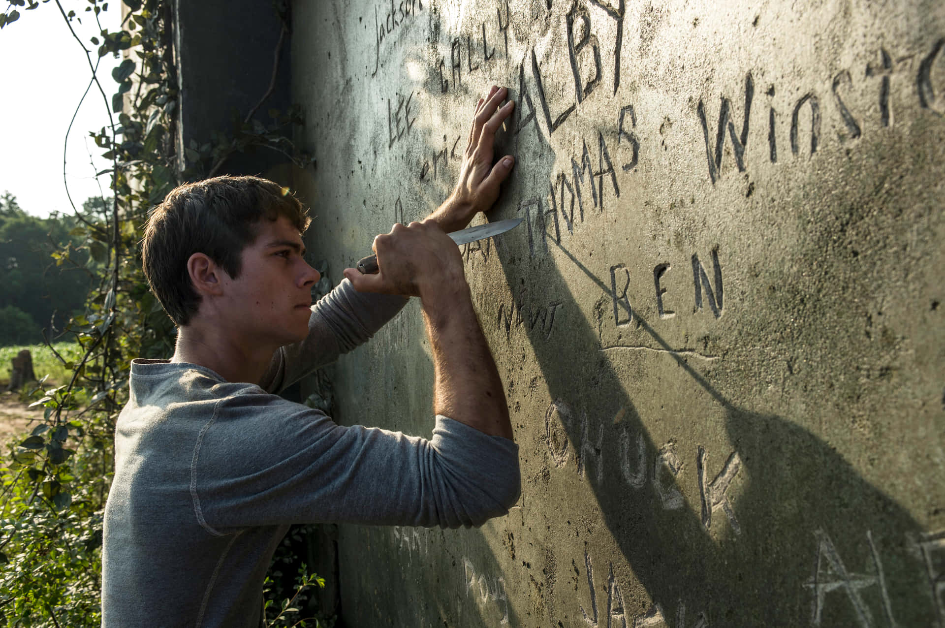 A Man Writing On A Wall Wallpaper