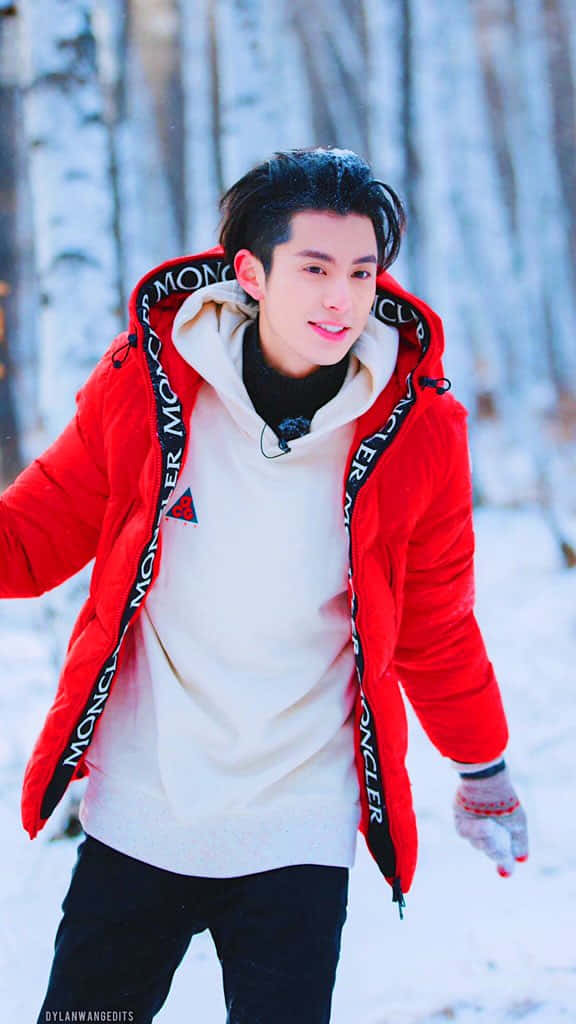 Dylan Wang In Snow Wallpaper