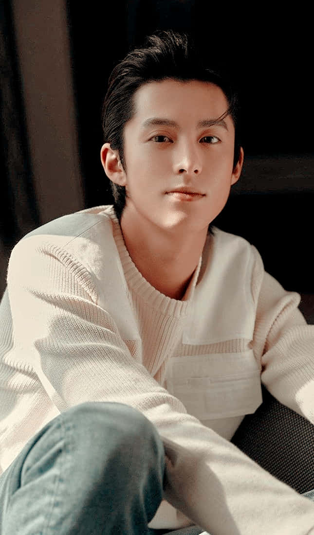 Dylan Wang In A White Sweater Wallpaper