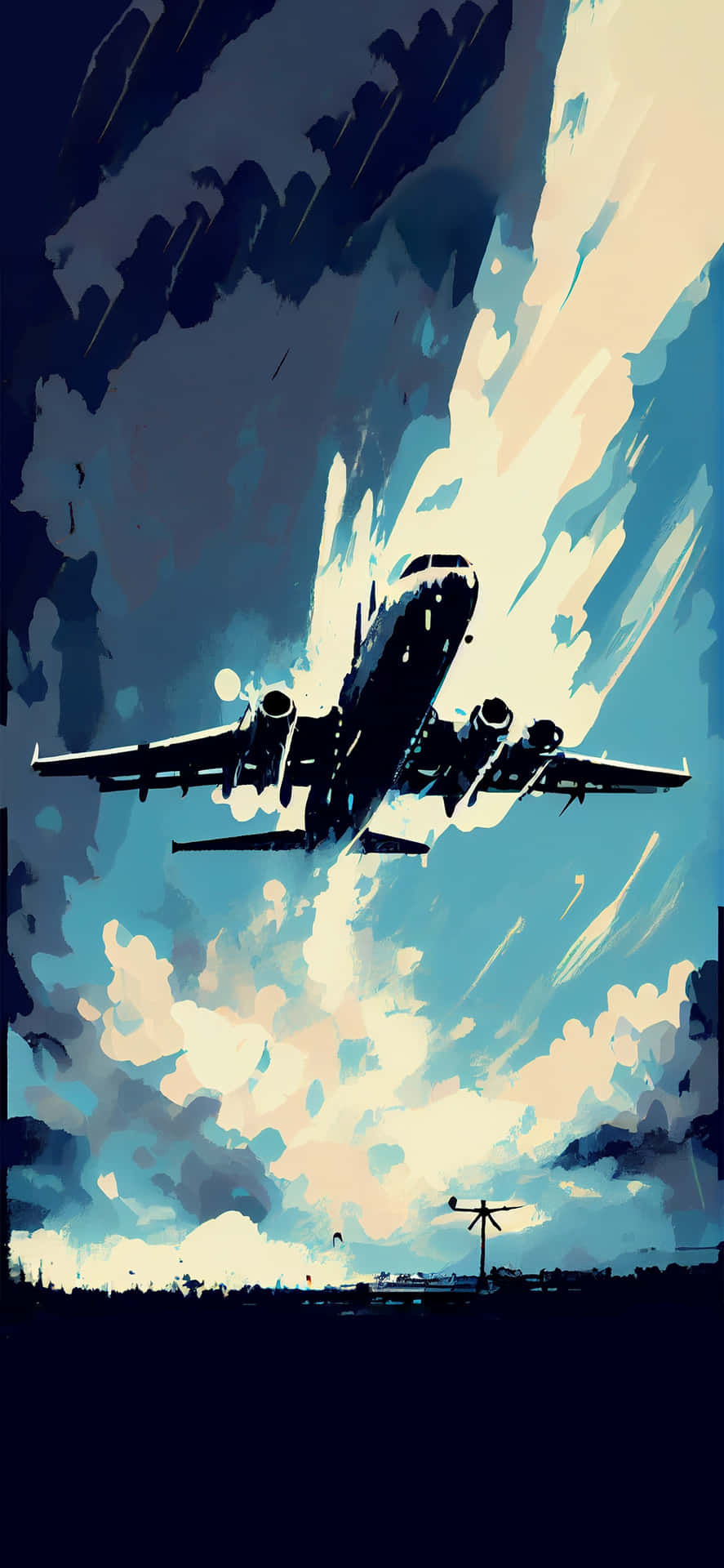 Dynamic Aircraft Sky Artwork Wallpaper
