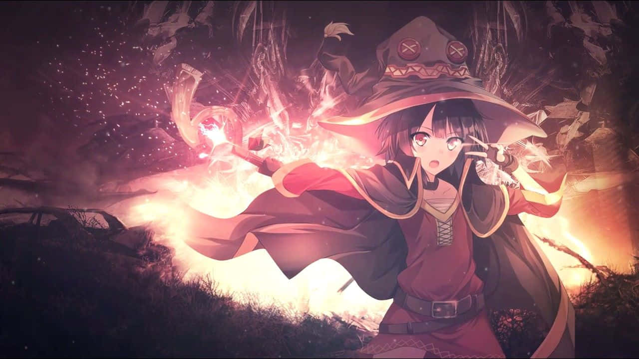 Dynamic Anime Megumin Witch Wallpaper