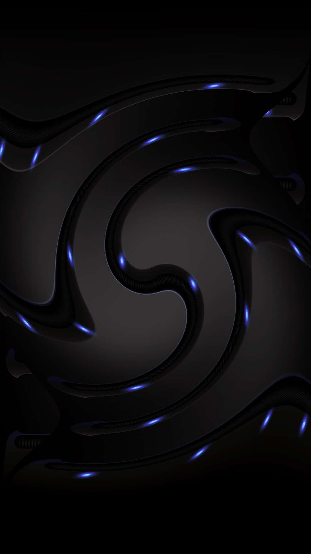 A Blue And White Swirling Pattern On A Black Background