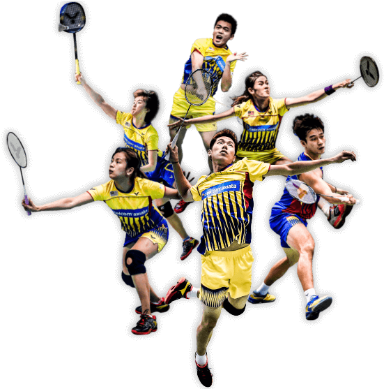 Dynamic Badminton Action Collage PNG