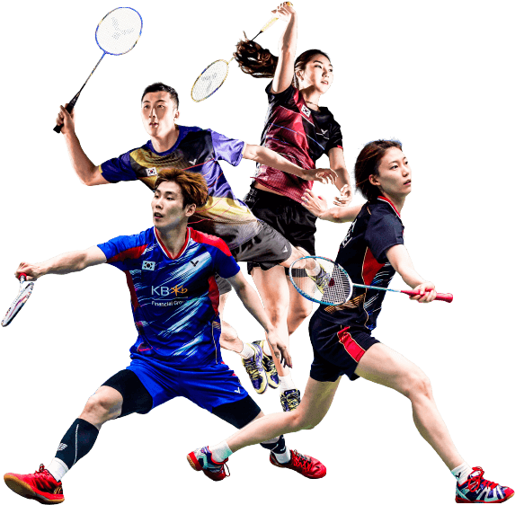 Dynamic Badminton Players Action Shots PNG
