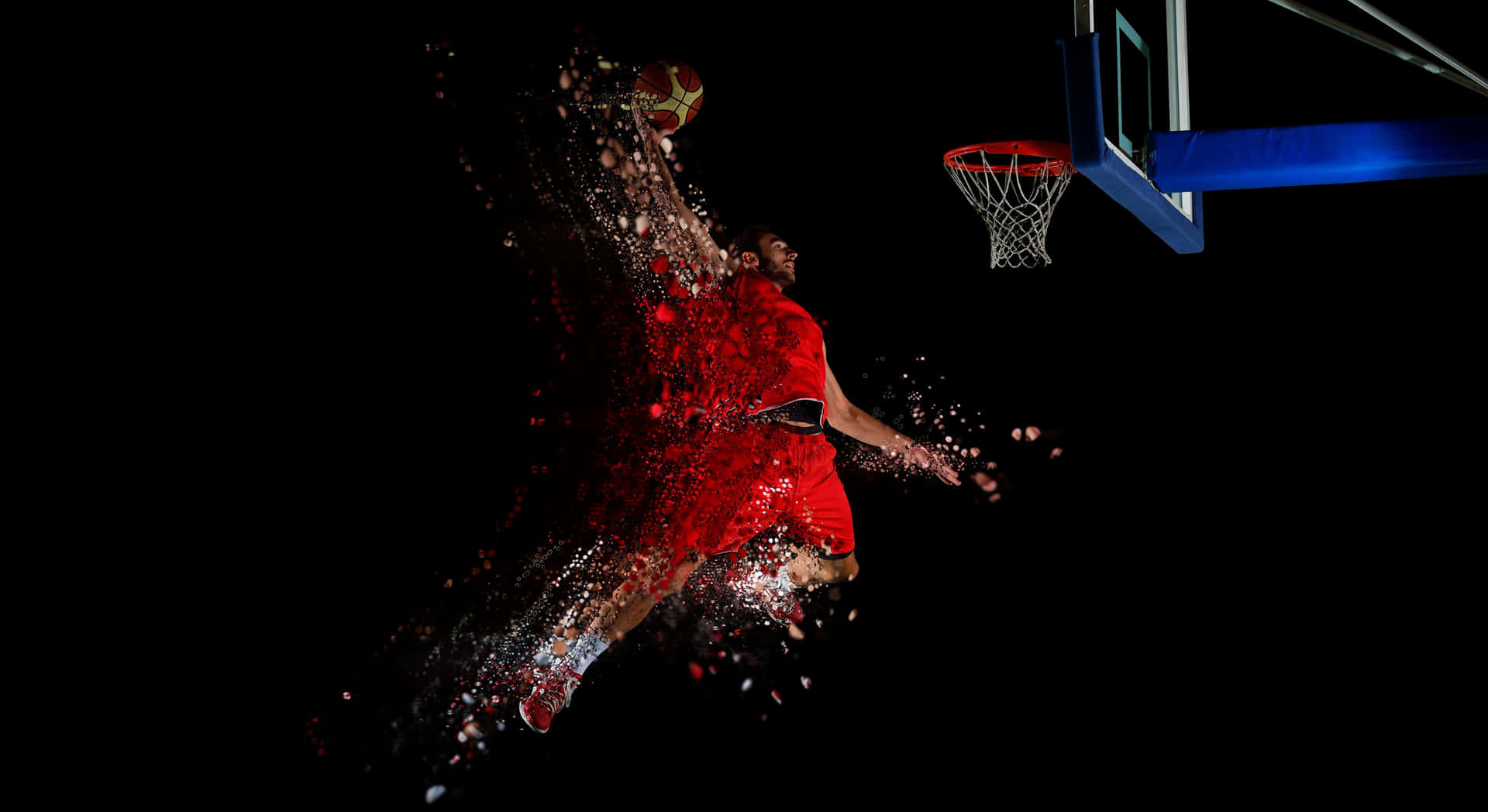 Dynamic Basketball Dunk Liquid Transformation Wallpaper