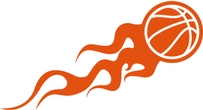 Dynamic Basketball Logo Flame Design PNG