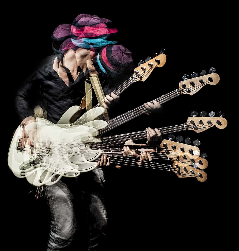 Dynamic Bass Guitar Performance Motion Blur Wallpaper