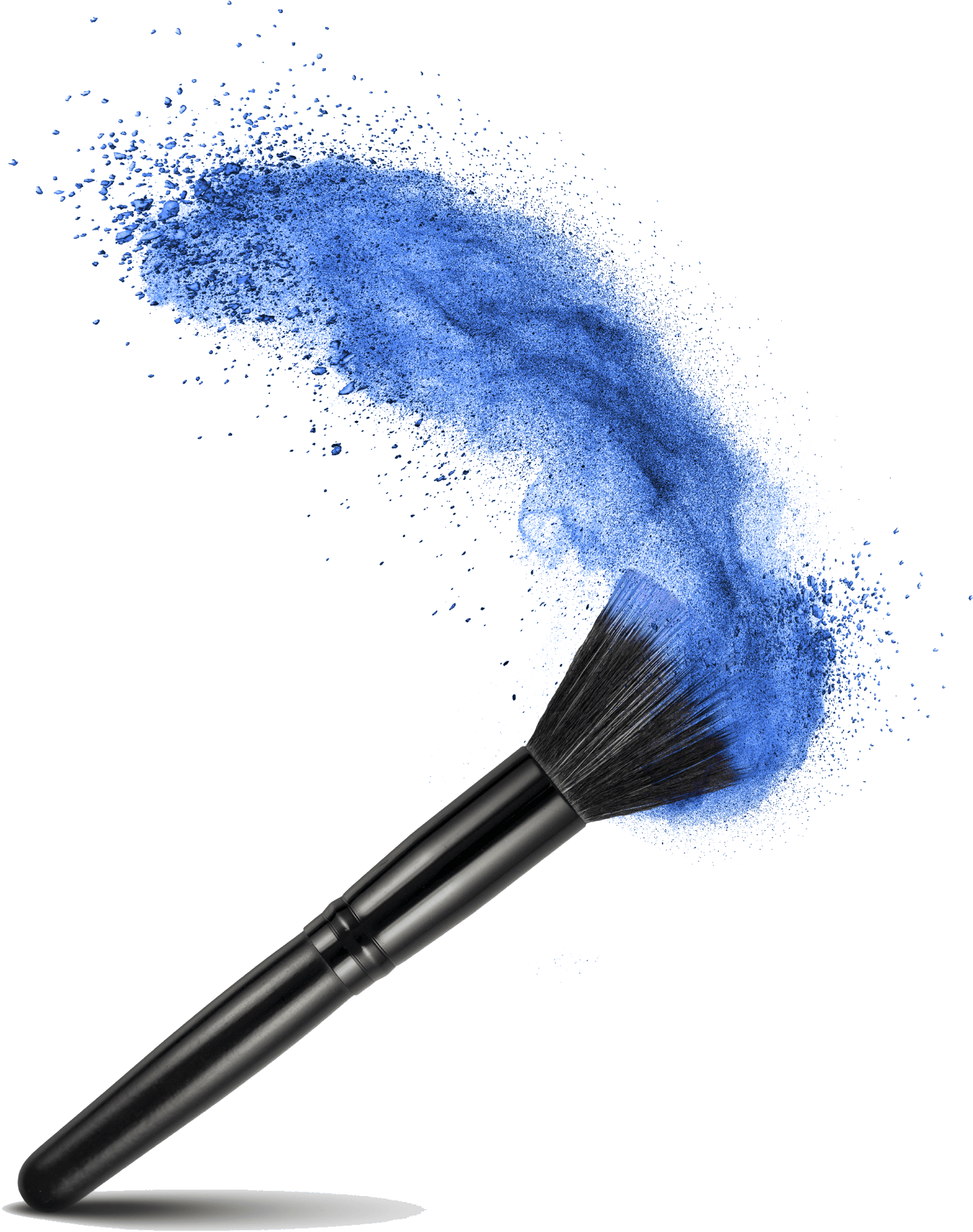 Dynamic Blue Powder Brush Stroke PNG