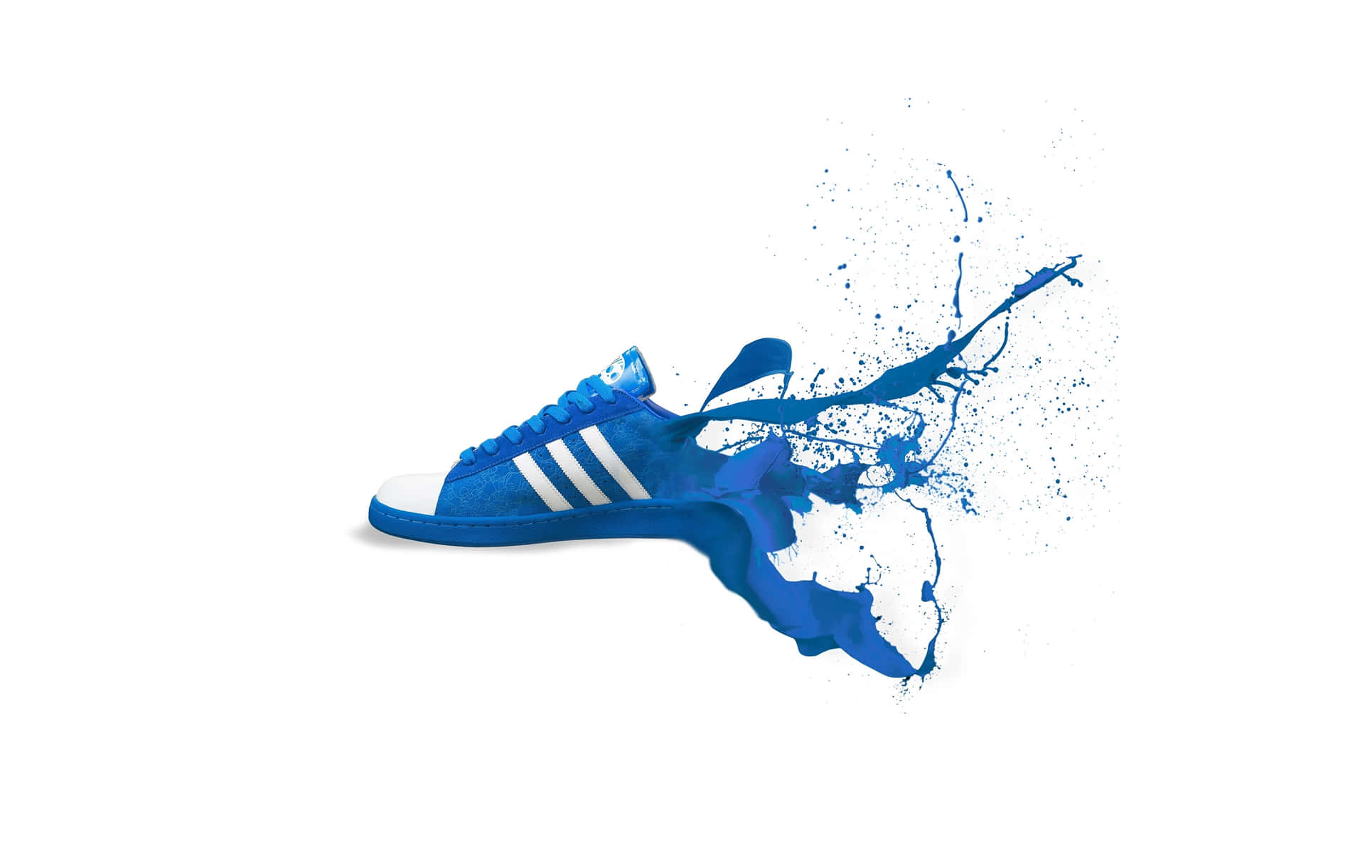 Dynamic Blue Sneaker Splash Wallpaper