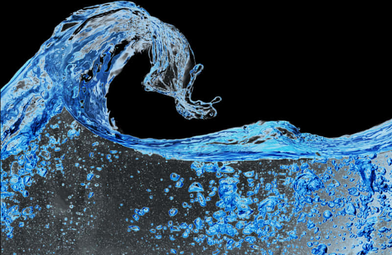 Dynamic Blue Water Splash PNG