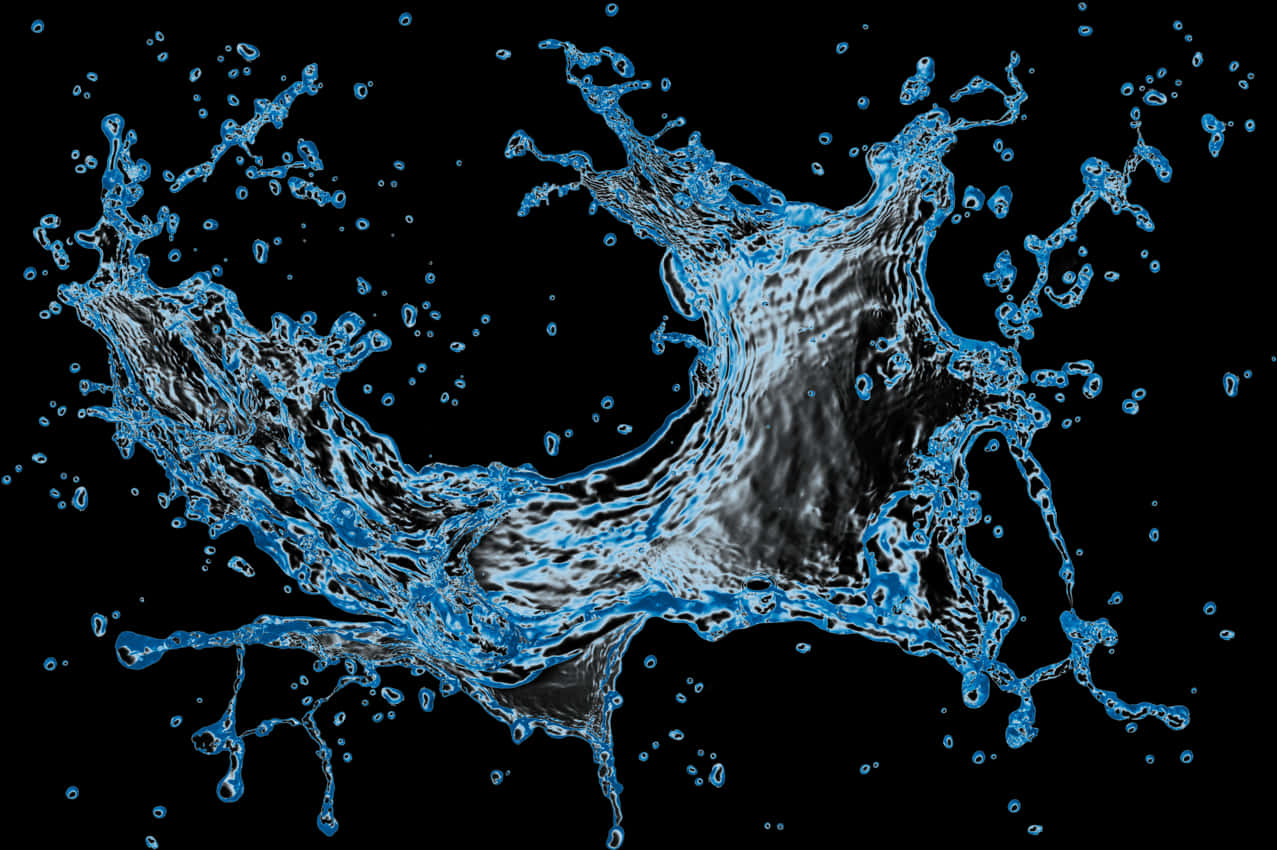 Dynamic Blue Water Splash PNG