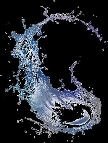 Dynamic Blue Water Splash PNG