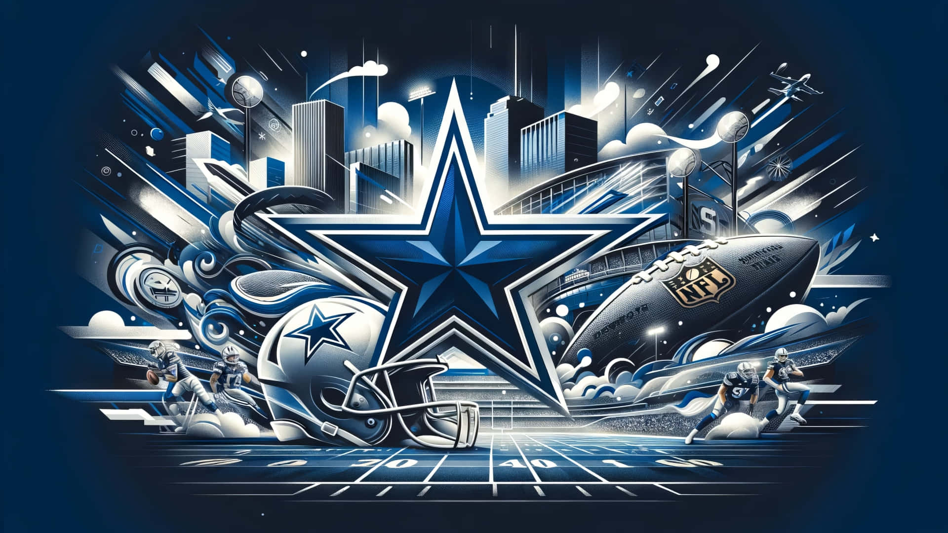 Dynamic Dallas Cowboys Artwork Wallpaper