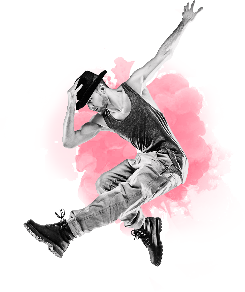 Dynamic Dance Move Pink Splash Background PNG